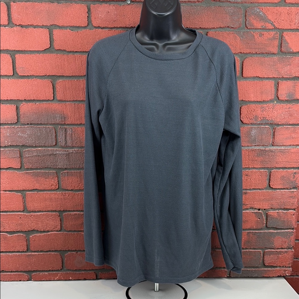 Born Shirt Womens Large Blue Thermal Long Sleeve